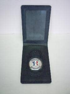 Porte-carte tour de cou avec chaînette Police + porte-médaille de ceinture  cuir